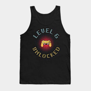 Kids Level 6 Unlocked 6Th Video Gamer Birthday Tank Top